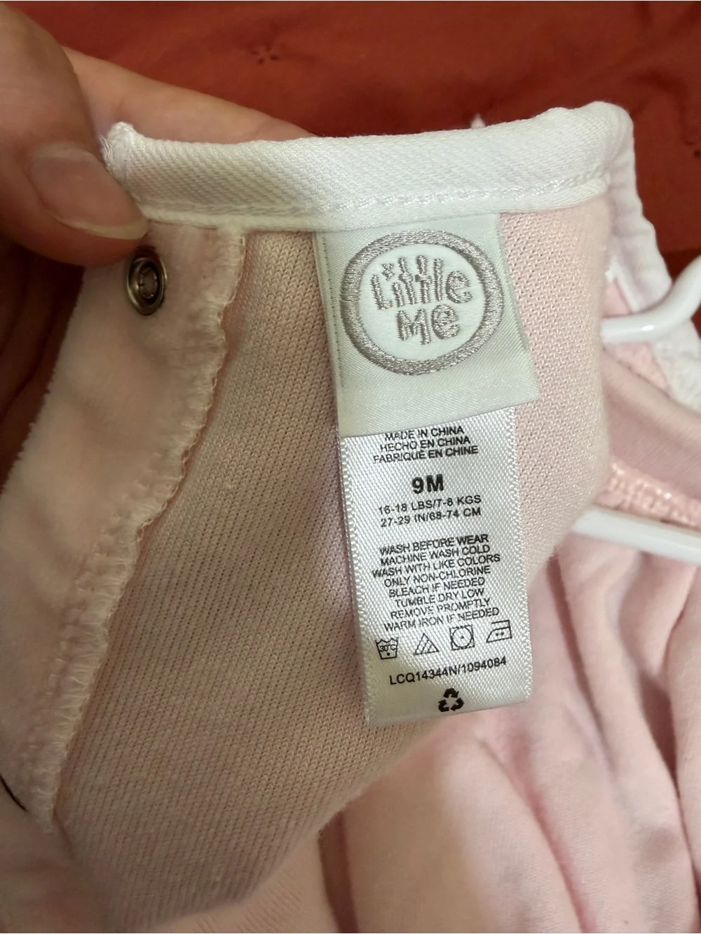 Little Me Pink Ruffle-Trim Sleep Onesie